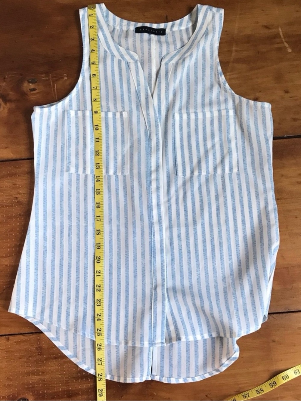 Sanctuary Blue White Striped Sleeveless Blouse Small Beach Summer Top - Picture 6 of 12